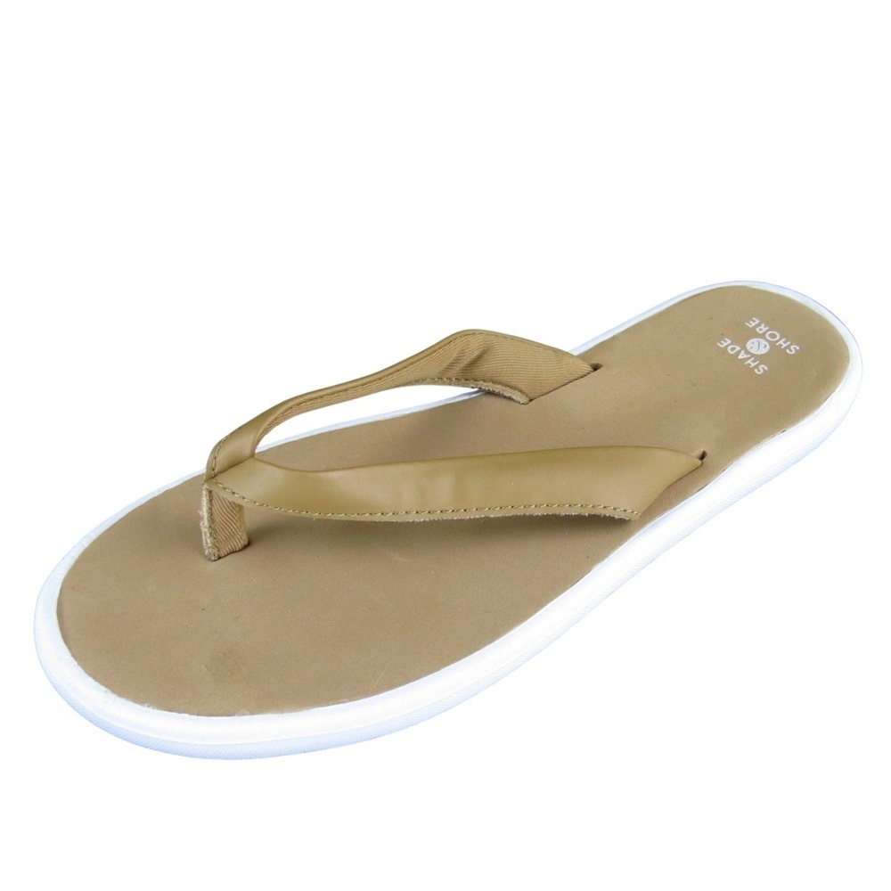 Shade & Shore Women's Flip Flop Brown Synthetic Sz 8 Medium Gently Used 2025